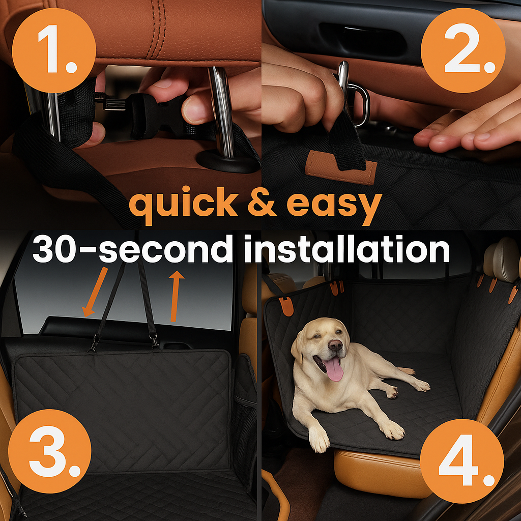 Hard Bottom Water-Proof Non Slip Dog Car Seat Cover